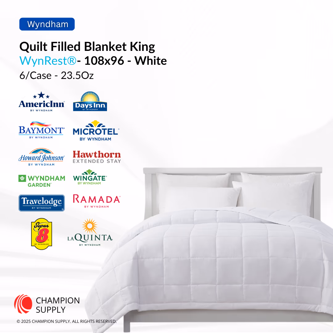 Wynrest Blanket King 108x96 23.5 Oz White, Case of 6